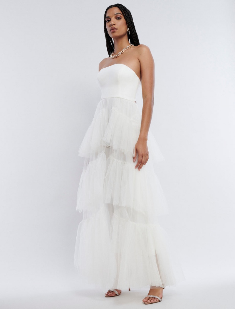 BCBGMAXAZRIA Ambrosia Gown Tulum Beyaz | UXL22438