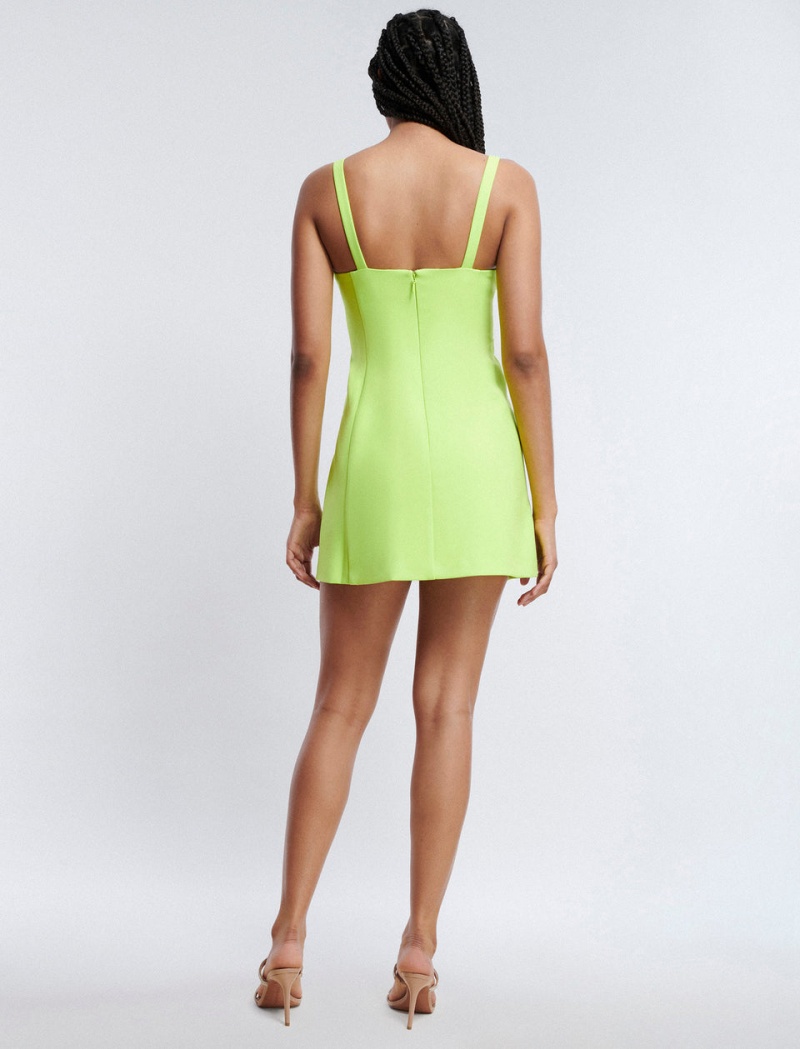 BCBGMAXAZRIA Bardot A-Line Kısa Elbise Yeşil | XCI36507