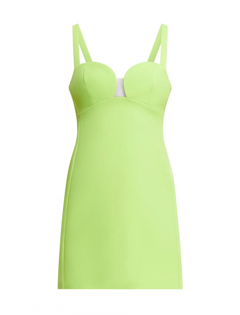 BCBGMAXAZRIA Bardot A-Line Kısa Elbise Yeşil | XCI36507