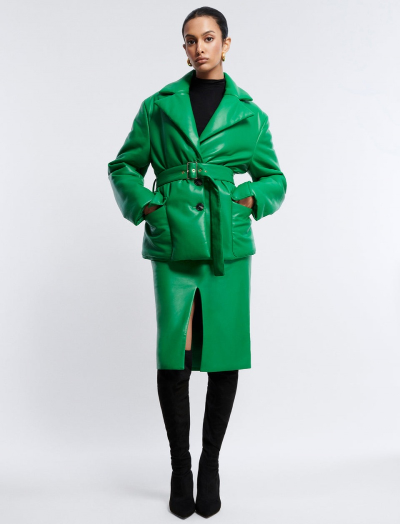 BCBGMAXAZRIA Belted Faux Deri Mont Yeşil | HJJ05158