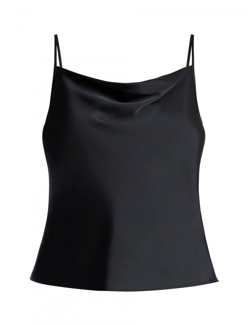 BCBGMAXAZRIA Cowl Neck Cami Üstler Siyah | PDU73821