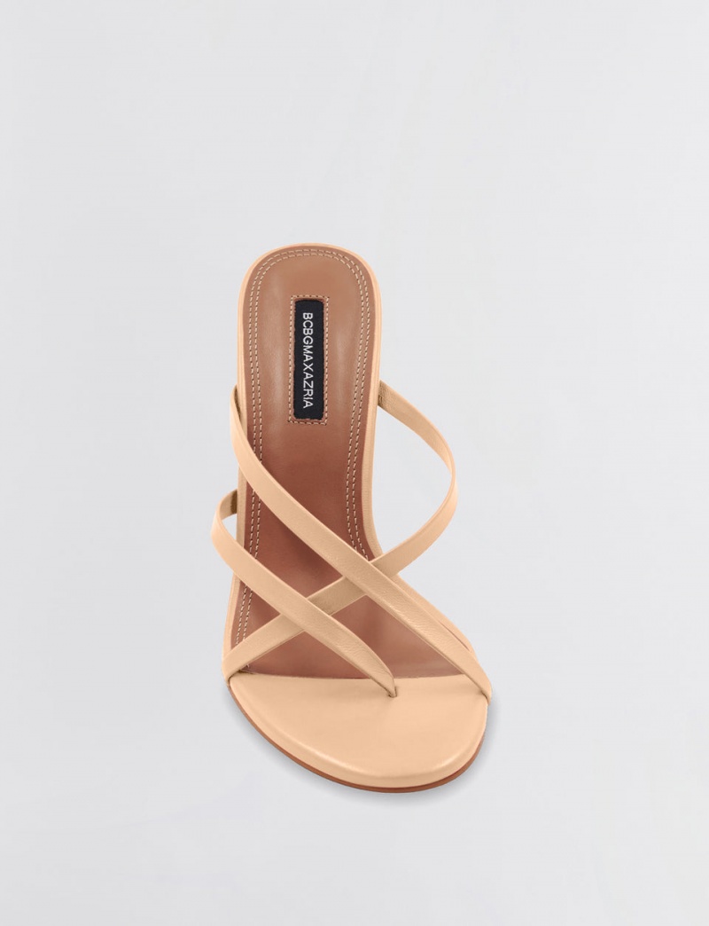 BCBGMAXAZRIA Davey Askısı Sandal Topuklu Ayakkabılar Bej Rengi | NXH76336