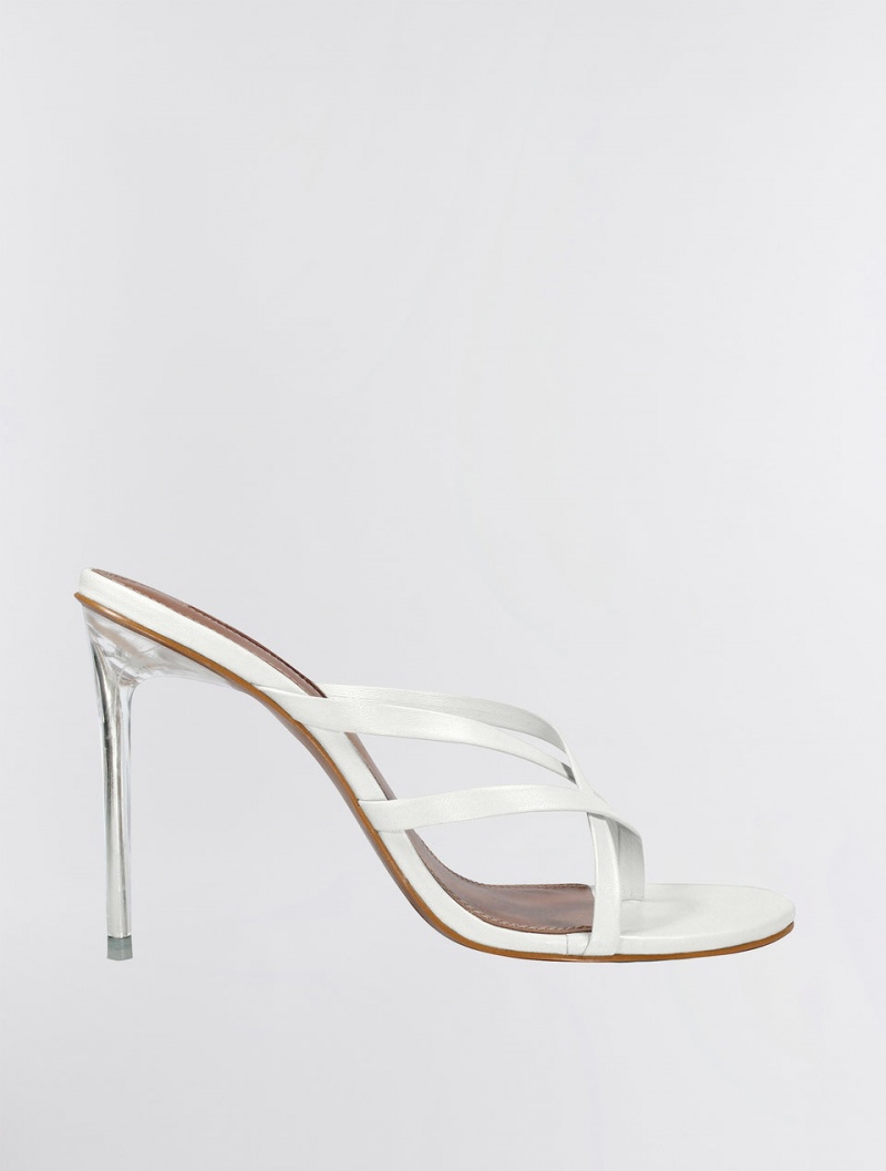 BCBGMAXAZRIA Davey Askısı Sandal Topuklu Ayakkabılar Beyaz | SEW58406