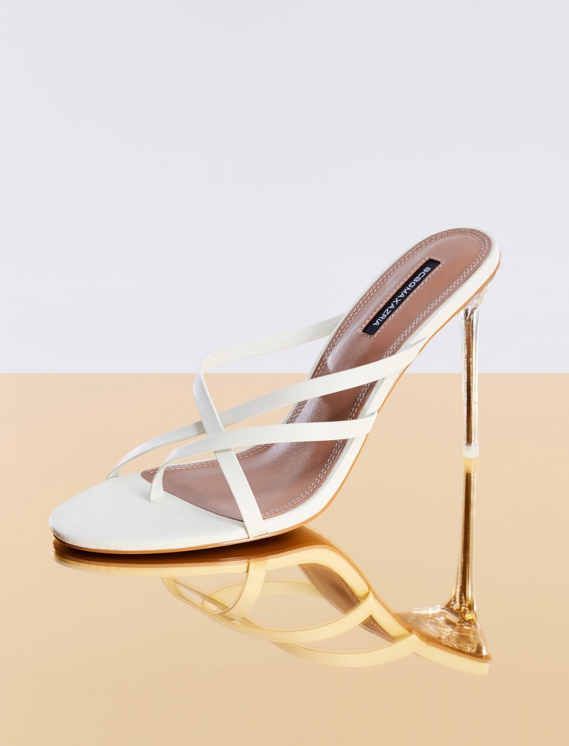 BCBGMAXAZRIA Davey Askısı Sandal Topuklu Ayakkabılar Beyaz | SEW58406