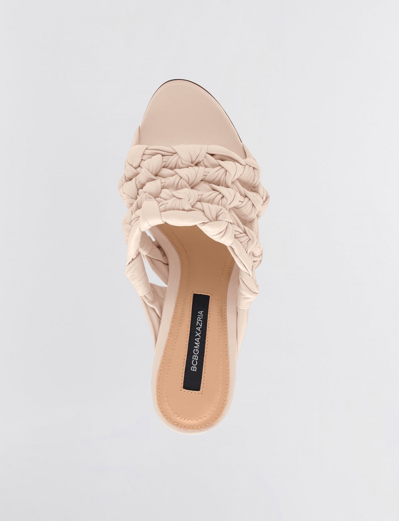 BCBGMAXAZRIA Dori Mule Sandal Topuklu Ayakkabılar Bej Rengi | VUO06553