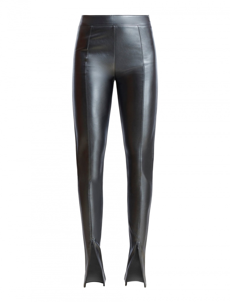 BCBGMAXAZRIA Faux Deri Slim Pantolon Gri | OVO49452