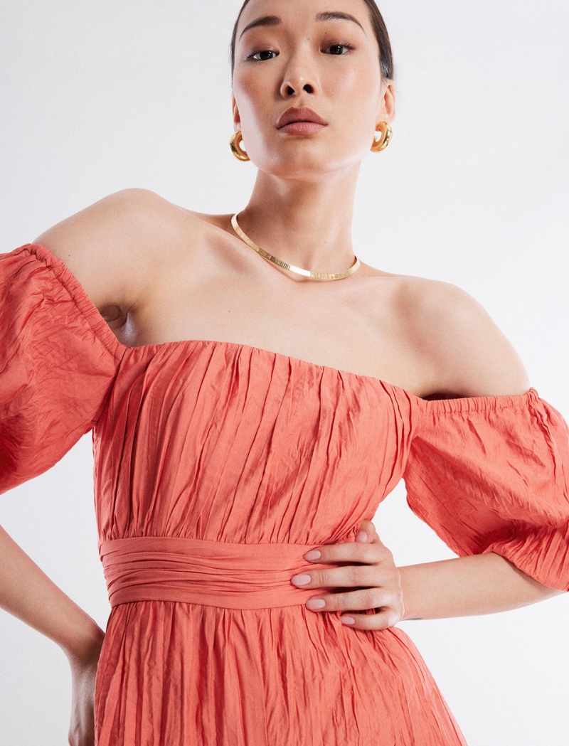 BCBGMAXAZRIA Felix Puff Sleeve Tulum Mercan | QSJ44539