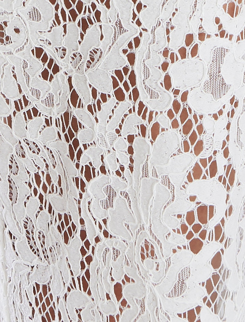 BCBGMAXAZRIA Geniş-Leg Dantel Pantolon Beyaz | MUJ07949