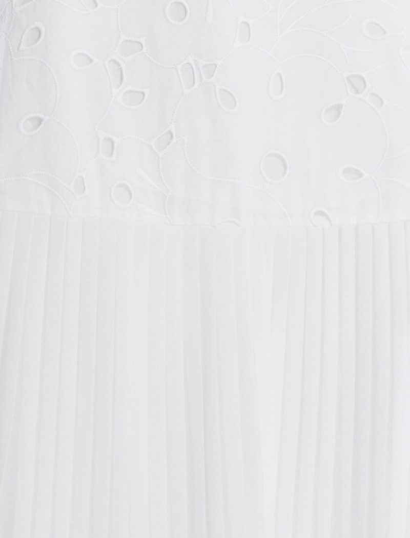 BCBGMAXAZRIA Guthrie Eyelet Kısa Elbise Beyaz | AQY24307