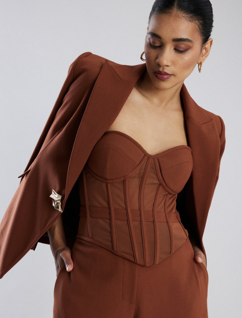 BCBGMAXAZRIA Izara Signature Blazer Kahverengi | INP17704