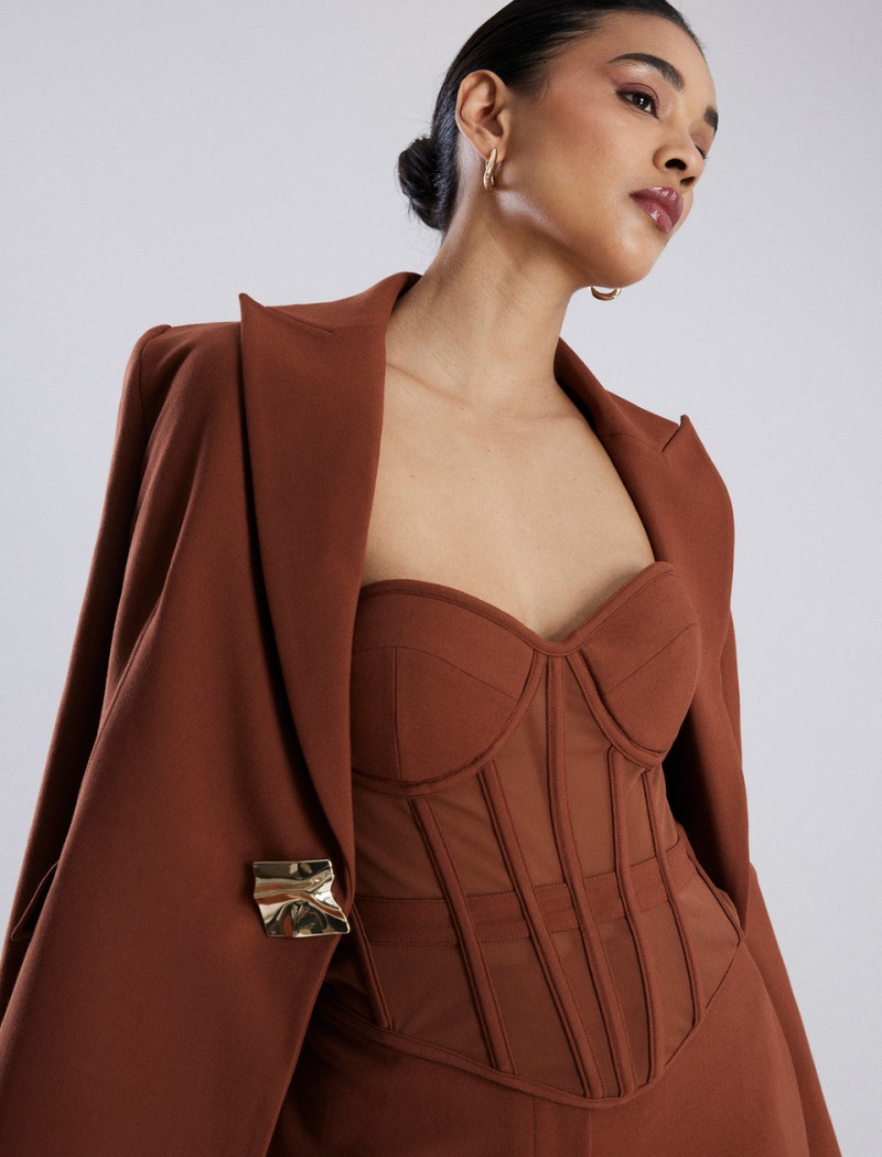 BCBGMAXAZRIA Izara Signature Blazer Kahverengi | INP17704