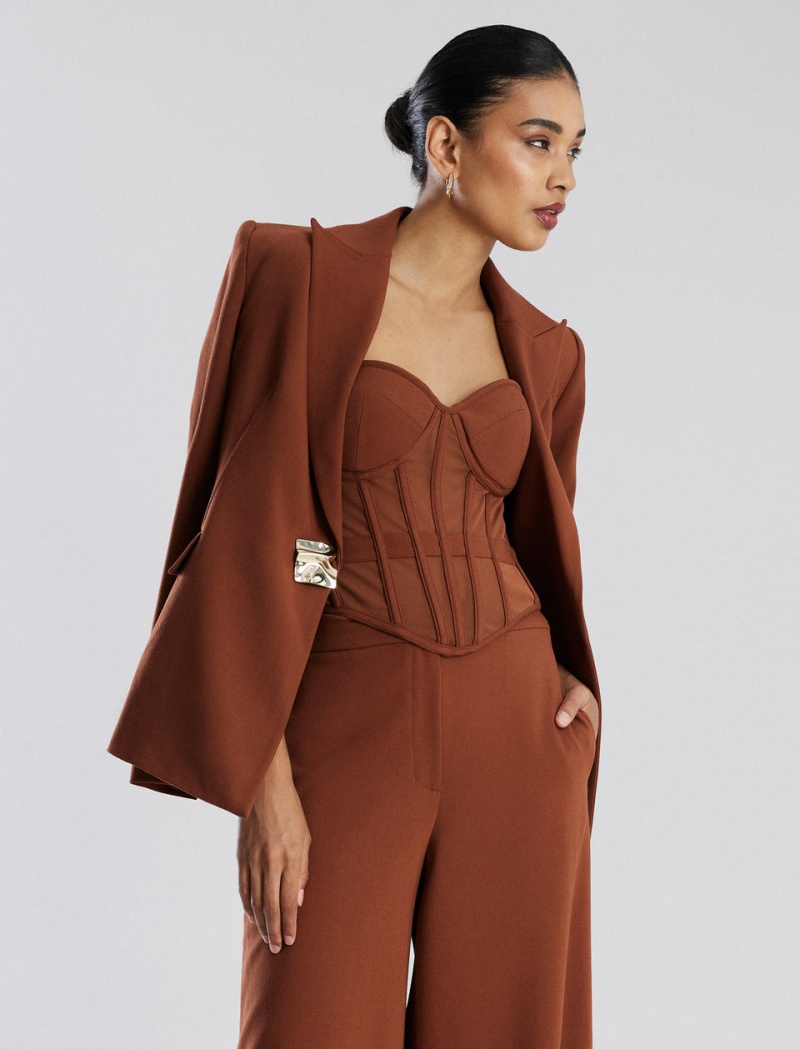BCBGMAXAZRIA Izara Signature Blazer Kahverengi | INP17704