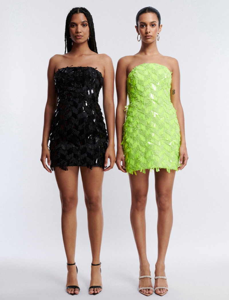 BCBGMAXAZRIA James Strapless Kısa Elbise Yeşil | ZUG76838