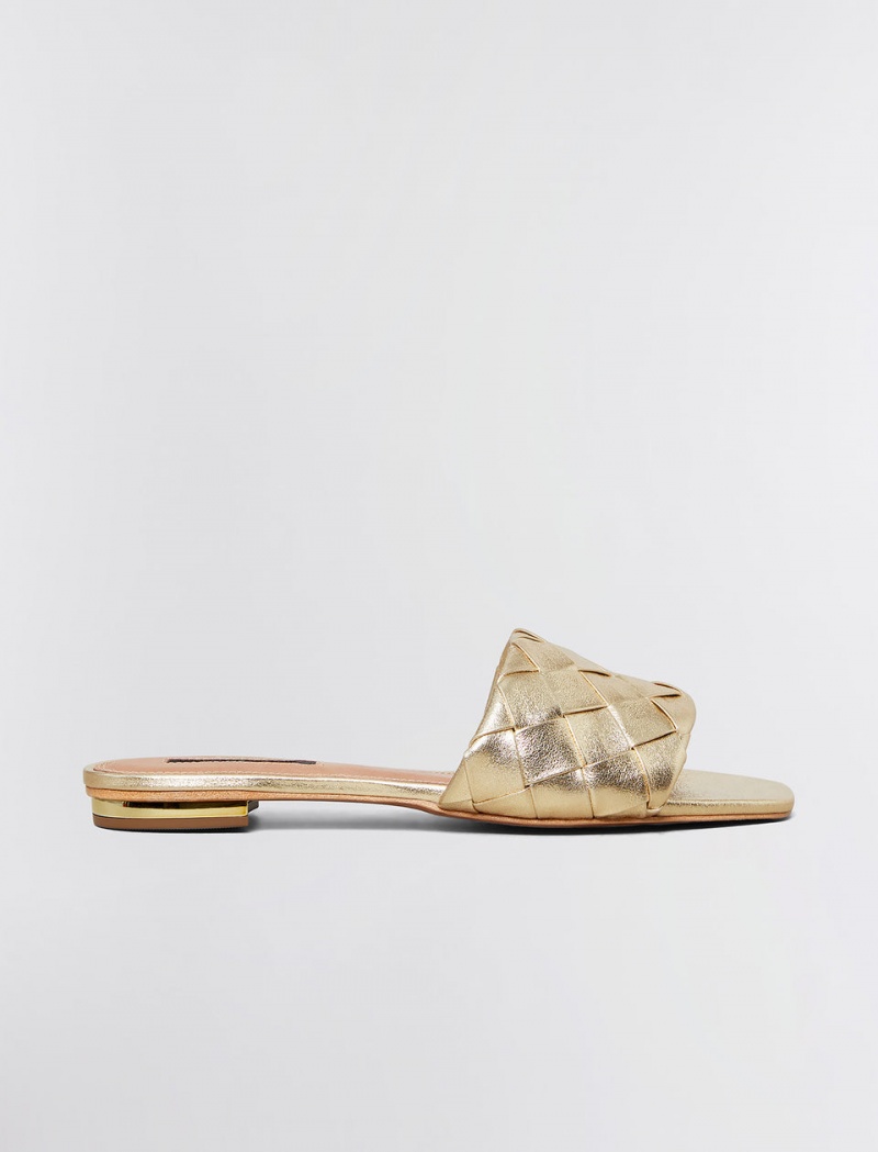 BCBGMAXAZRIA Remi Düz Terlik Sandalet Altın | TFO57449