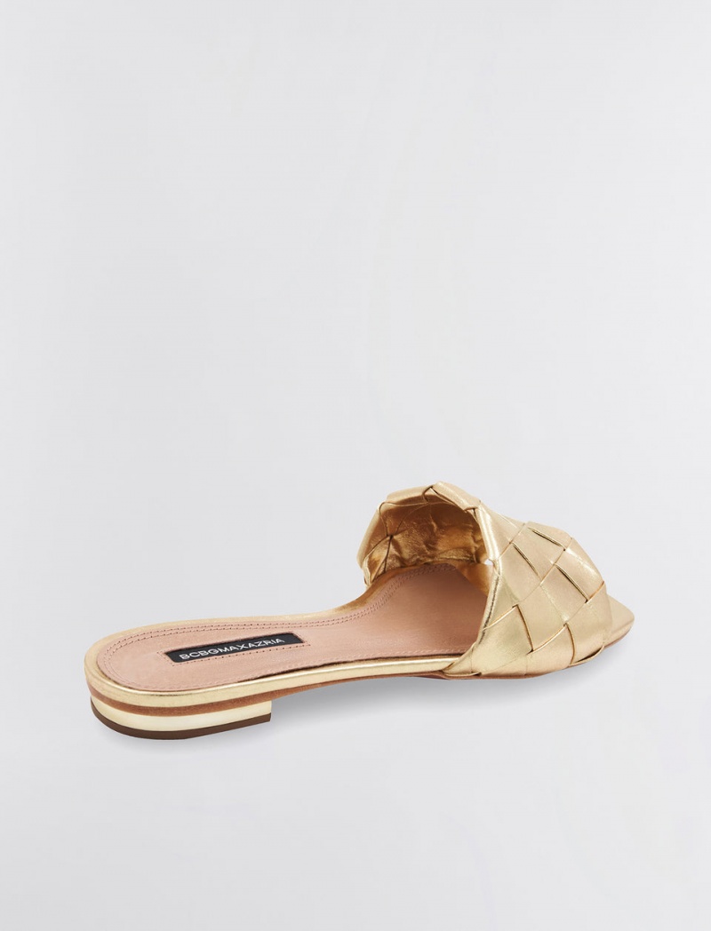 BCBGMAXAZRIA Remi Düz Terlik Sandalet Altın | TFO57449