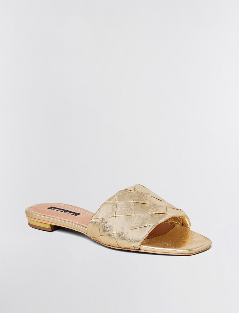 BCBGMAXAZRIA Remi Düz Terlik Sandalet Altın | TFO57449