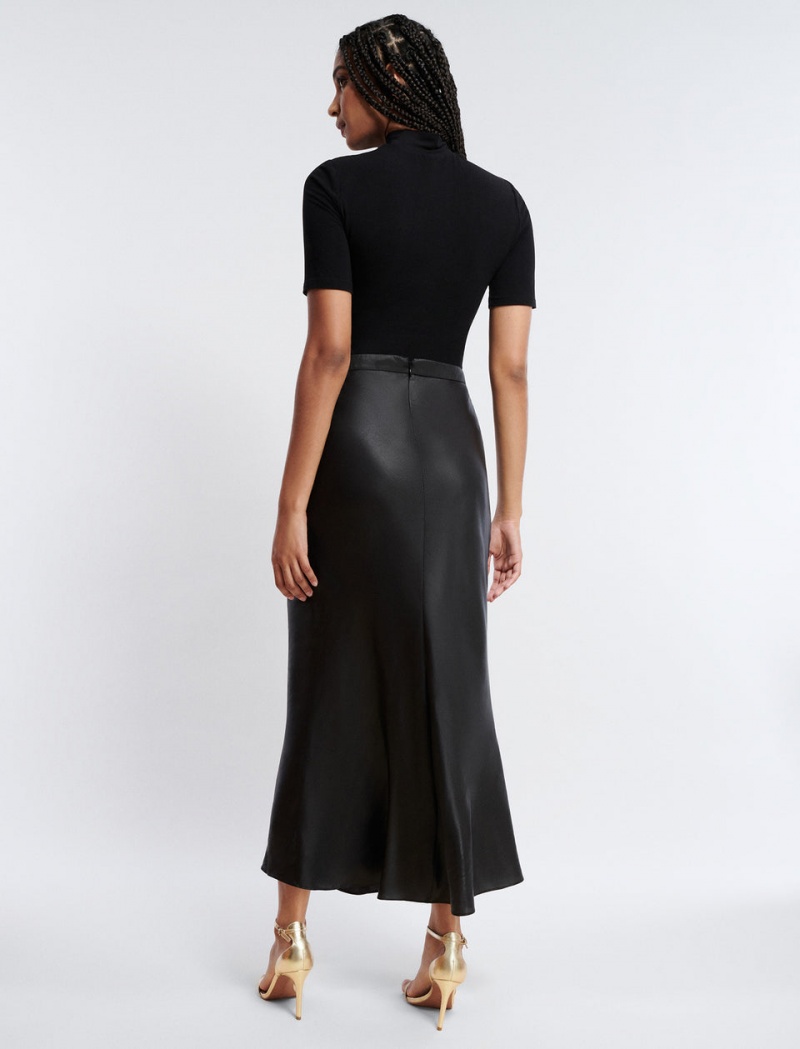 BCBGMAXAZRIA Ruched Midi Etek Siyah | MFE49904