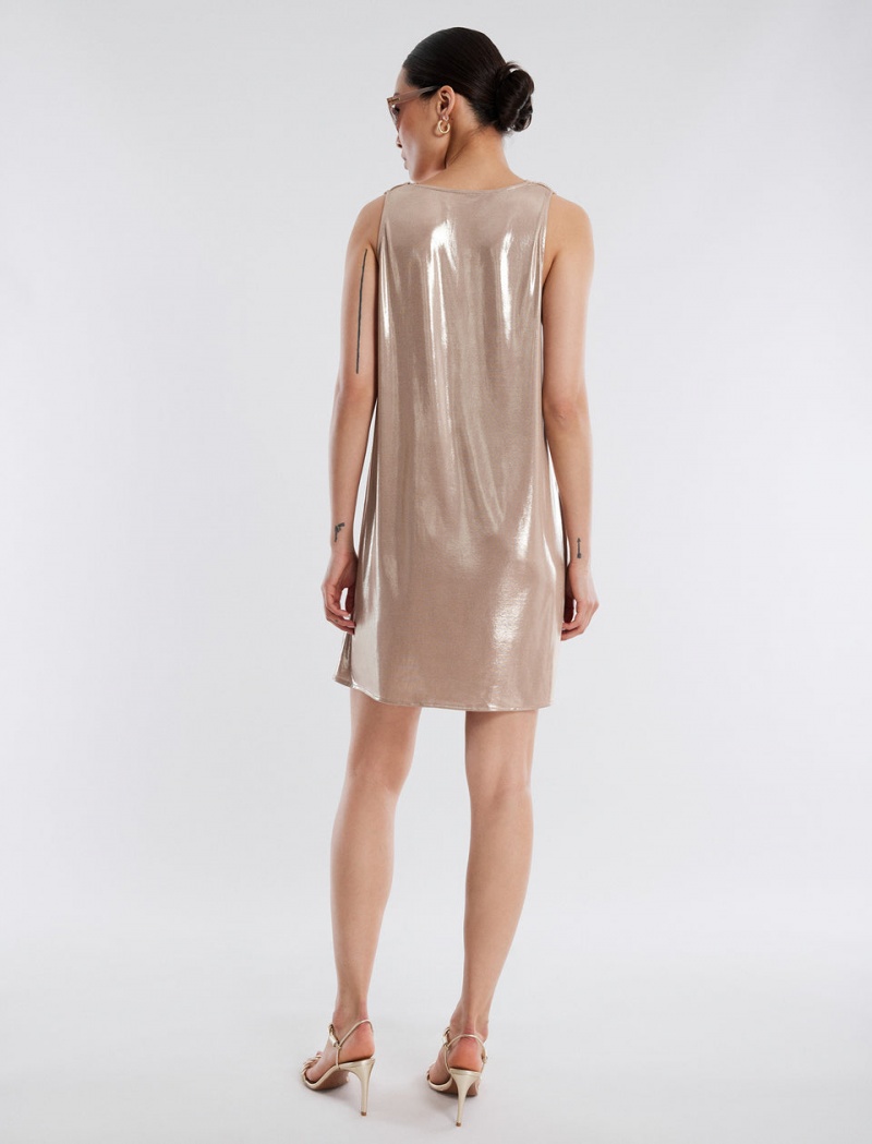BCBGMAXAZRIA Soren Draped Kısa Elbise Kahverengi | JHR35854