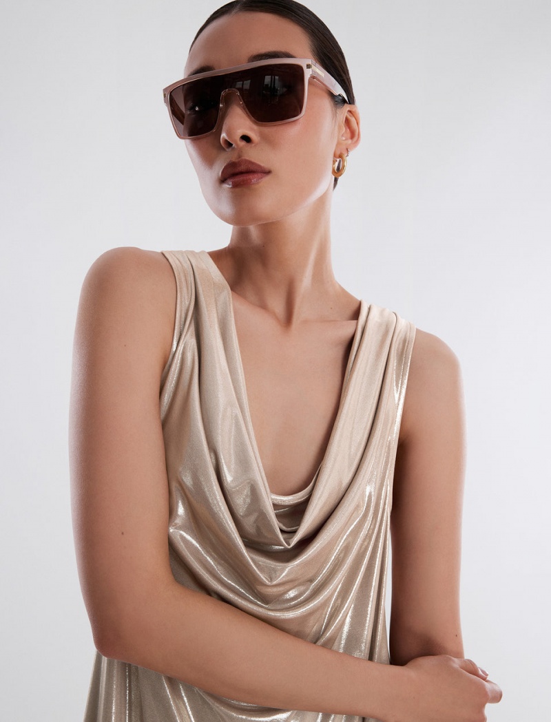 BCBGMAXAZRIA Soren Draped Kısa Elbise Kahverengi | JHR35854