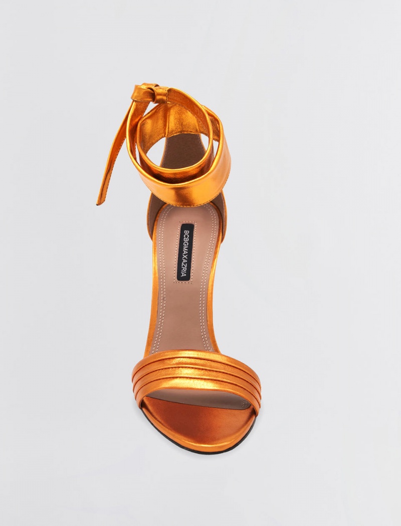 BCBGMAXAZRIA Suji Metallic Sandal Topuklu Ayakkabılar Altın | UKR25395