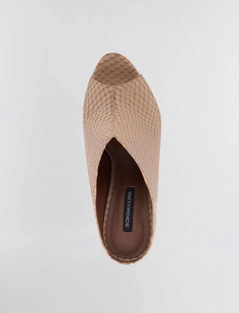 BCBGMAXAZRIA Teela Mule Sandal Topuklu Ayakkabılar Bej Rengi | IPI81393