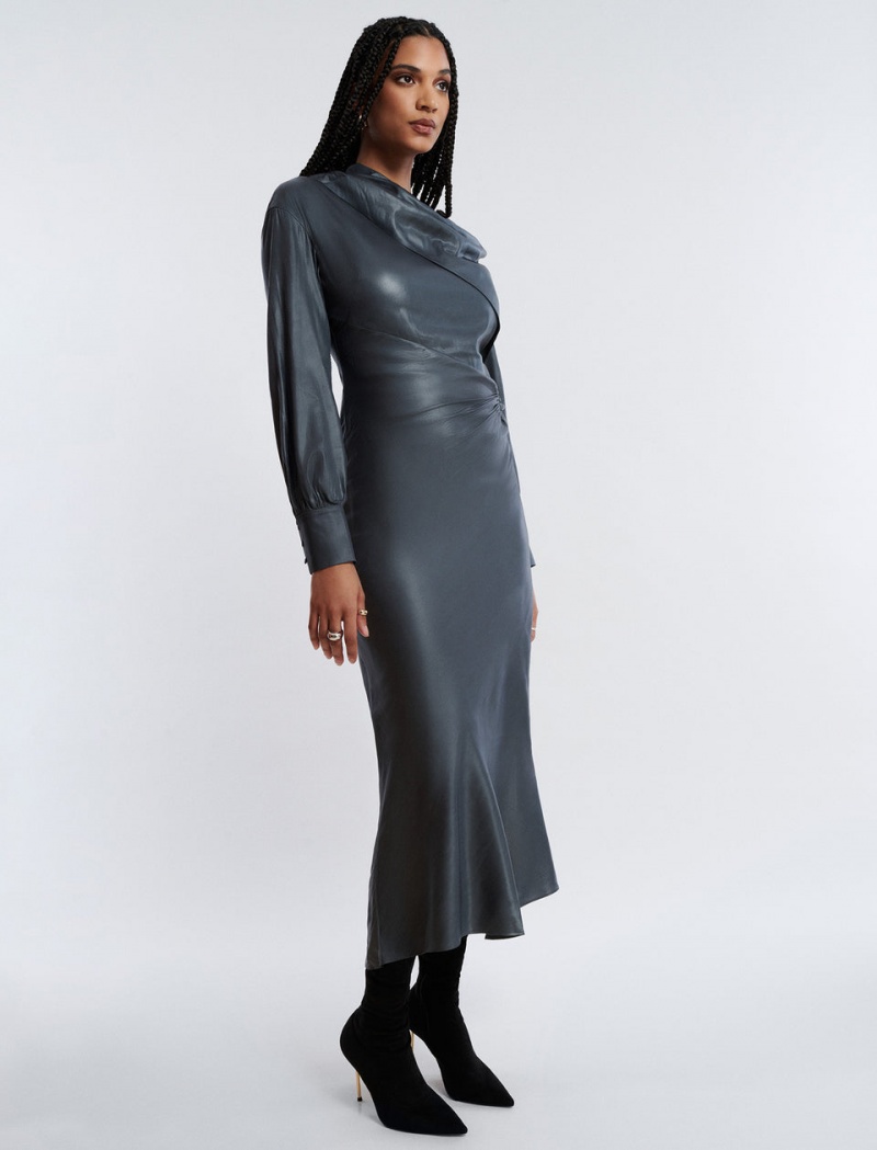 BCBGMAXAZRIA Wylie Midi Elbise Gri | VOP82835