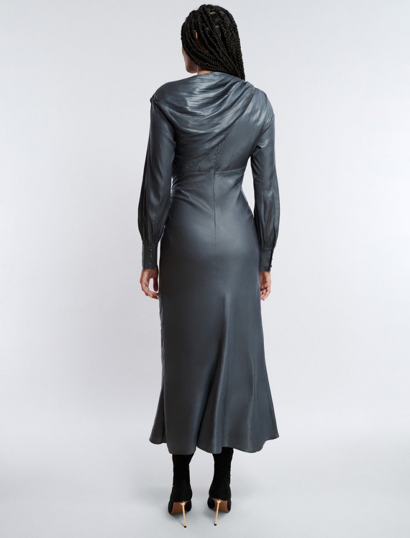 BCBGMAXAZRIA Wylie Midi Elbise Gri | VOP82835