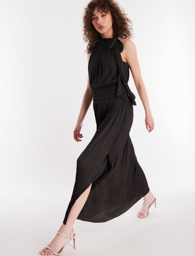 BCBGMAXAZRIA Xenia Halter Gown Uzun Elbise Siyah | LFT73309